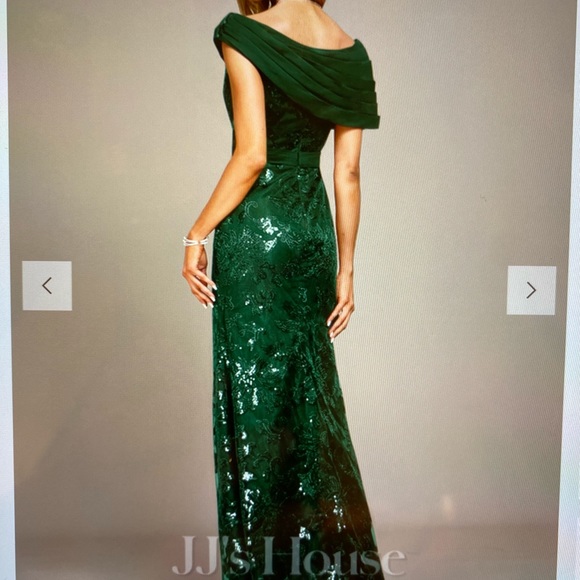 JJs House NWT hunter green dress size 6 - Picture 2 of 6